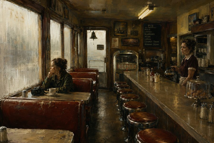 Concept art from The Ache — the diner